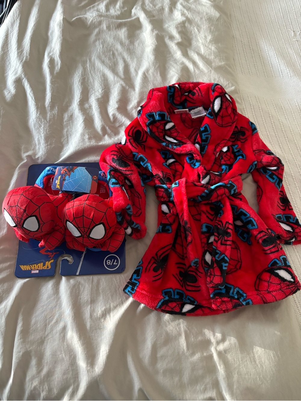 Spider-Man Toddler Robe and Plush Slippers Bundle